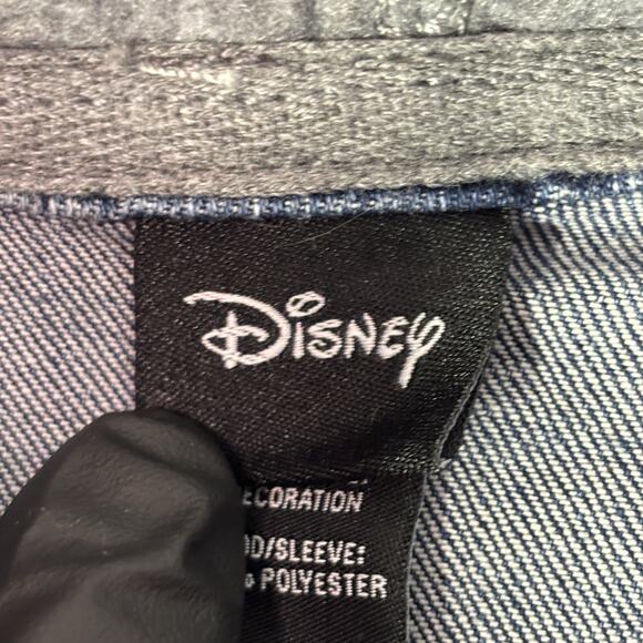Disney Mickey Mouse Jacket Double Sided Hoodie Denim Jacket Women's Size 1 (L) - Picture 5 of 11